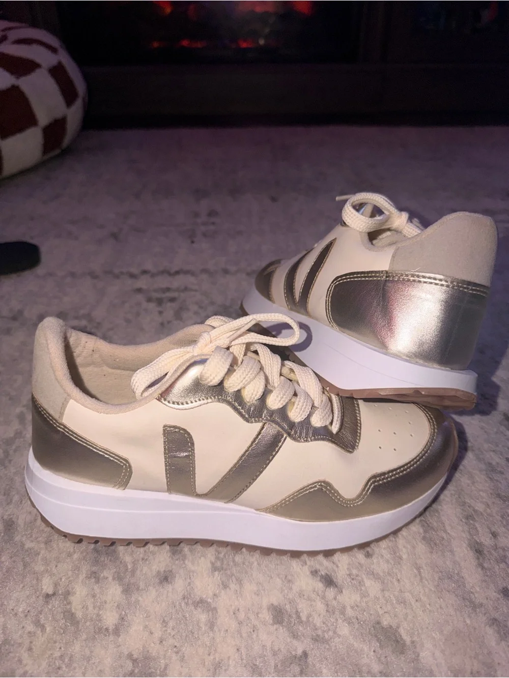 MKS Gold Cream Sneakers Women’s Size 7